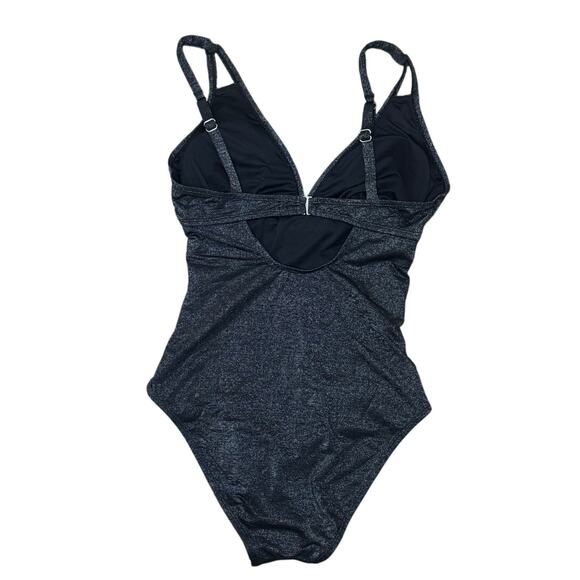 Cupshe Black Shimmer One-Piece Swimsuit • Size M • NWT - Picture 4 of 8